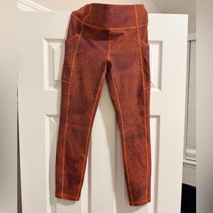 Lululemon Athletica Crackle Glaze Orange Leggings